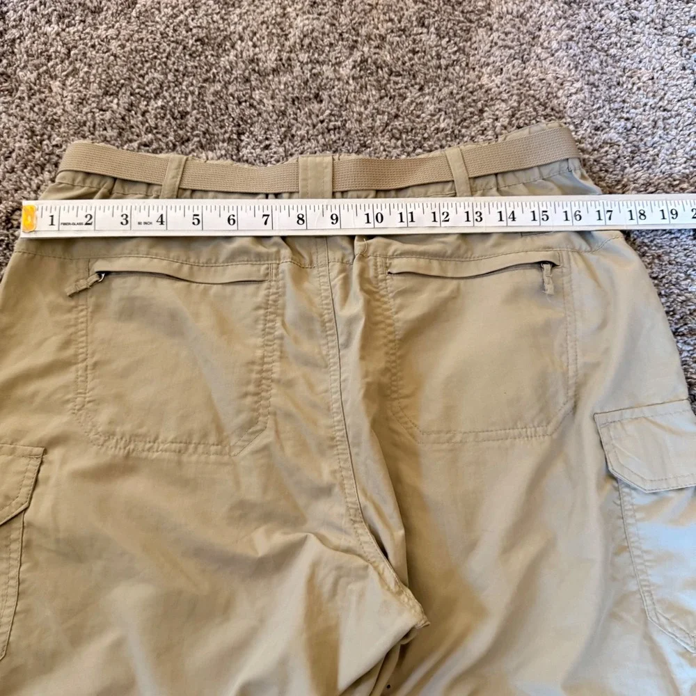NWT REI Sahara Convertible‎ Pants Womens 10 Petite Tan Zip Off Cargo Hiking Belt